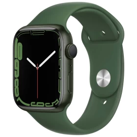 Apple Watch Series 7, 45 мм, алюминий зелёного цвета, спортивный ремешок "зелёный клевер" (MKN73RU/A)