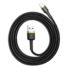 Кабель Baseus Cafule Cable USB - Lightning 1m 2.4A, Золотисто-чёрный (CALKLF-BV1)