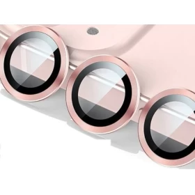Защитное стекло на камеру Wiwu Lens Guard для iPhone 15/15 Plus, Розовое 