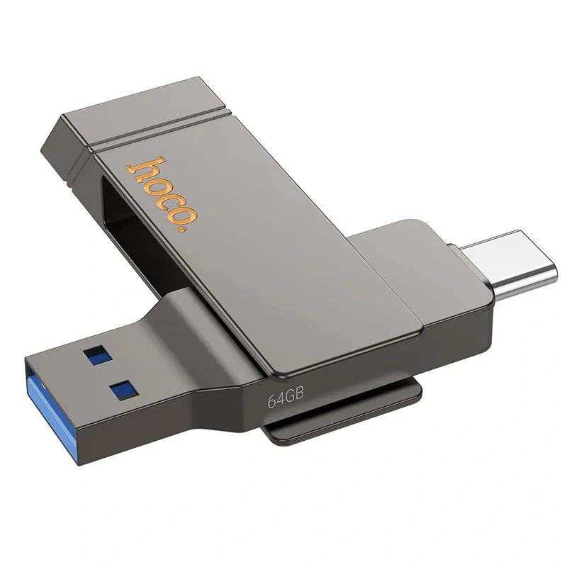 Накопитель Hoco UD15 Smart Type-C USB drive 64Gb USB 3.2, Серый. Фото 2
