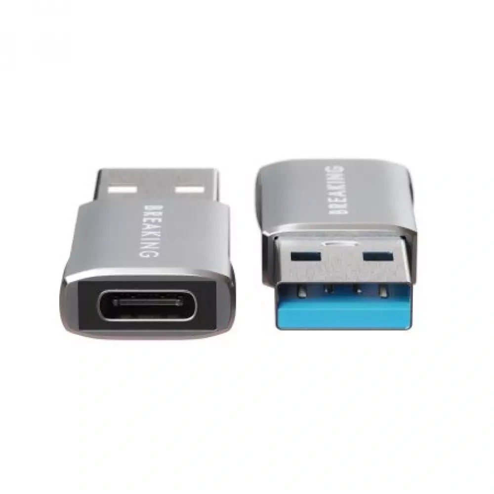 Адаптер-переходник Breaking USB-A - USB-C, Grey. Фото 2