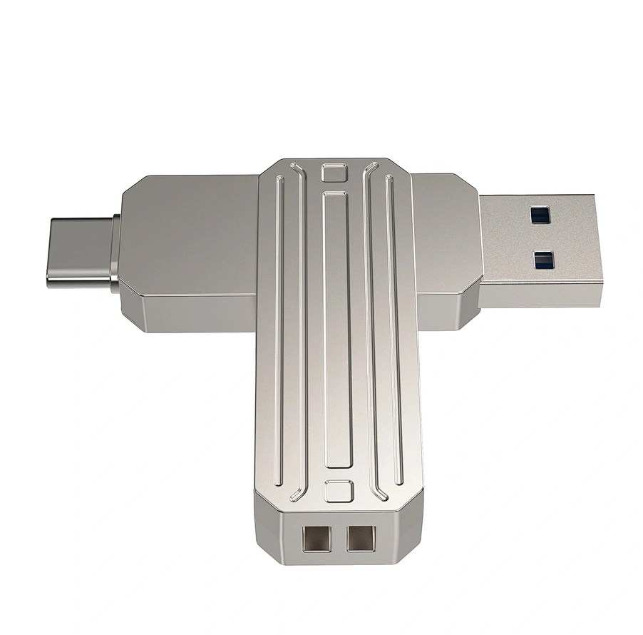 Накопитель Wiwu Infinite 2in1 USB3.2 Flash Drive USB Type-C 256Gb, Silver (Wi-FD003). Фото 4