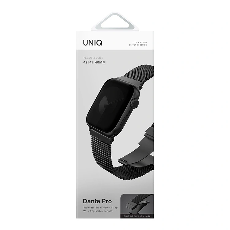Ремешок Uniq для Apple Watch 38/40/41/42мм Dante PRO Strap Mesh Steel, Graphite Black (42MM-DANPGBLK). Фото 3