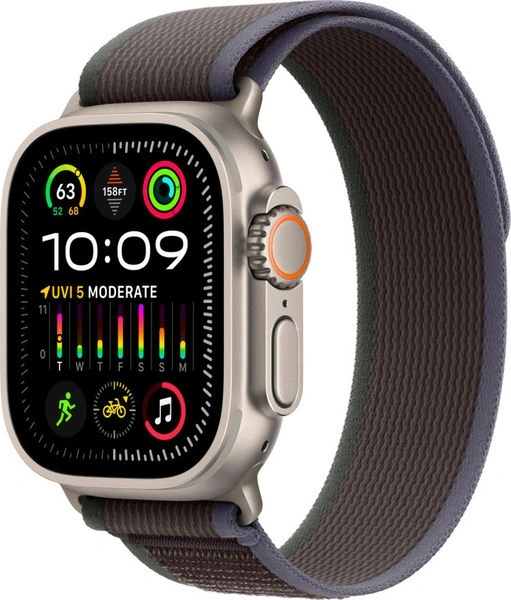 Apple Watch Ultra 2 GPS+Cellular 49mm, ремешок "Blue/Black Trail Loop" размер S/M 130-190 mm (MRFQ3). Фото 1