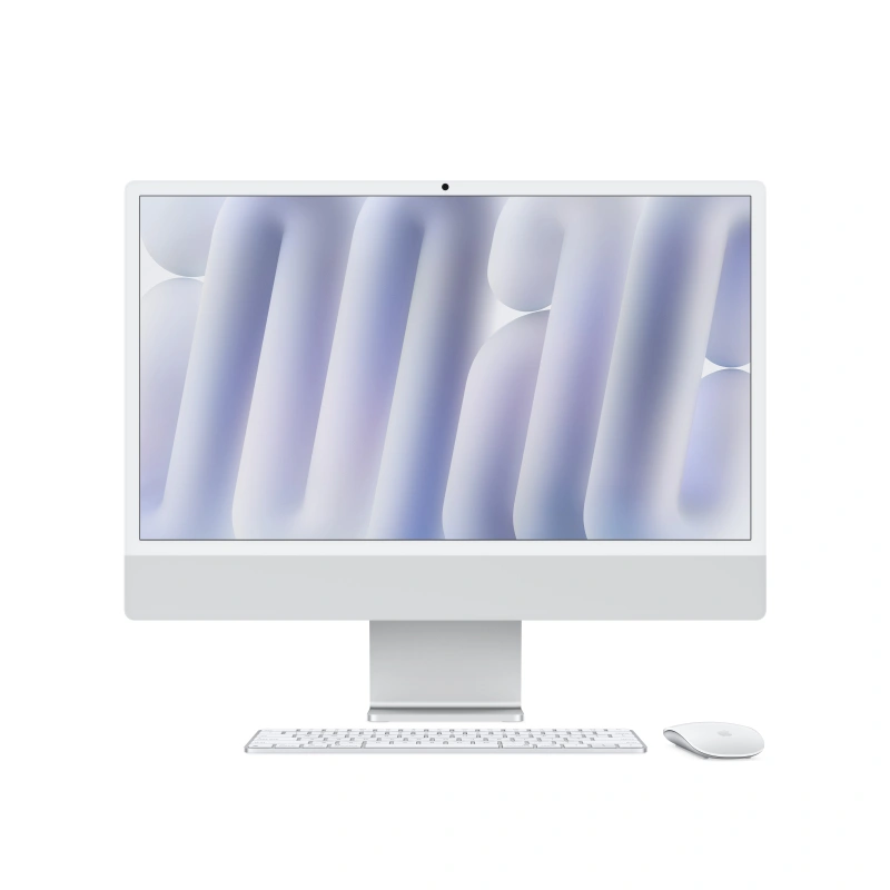 Apple iMac 24" Retina 4,5K, (MWUU3RU/A) (M4, 10-ядер CPU, 10-ядер GPU, 16 ГБ, 256 ГБ SSD, 2024), Серебристый. Фото 2