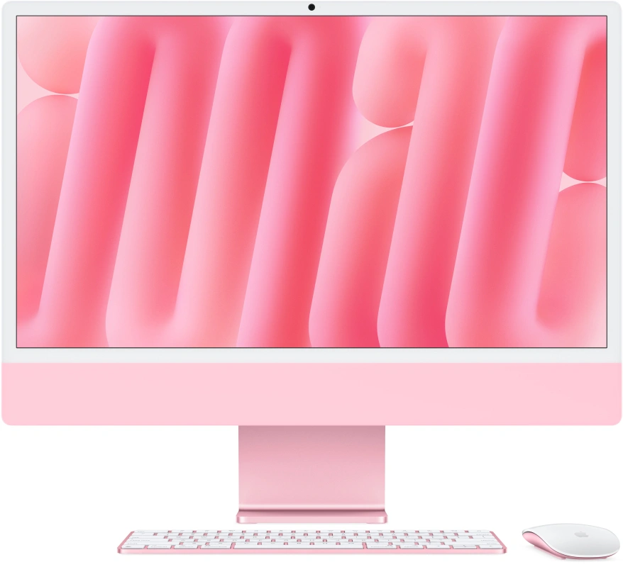 Apple iMac 24" Retina 4,5K, (MWUG3RU/A) (M4, 8-ядер CPU, 8-ядер GPU, 16 ГБ, 256 ГБ SSD, 2024), Розовый. Фото 1