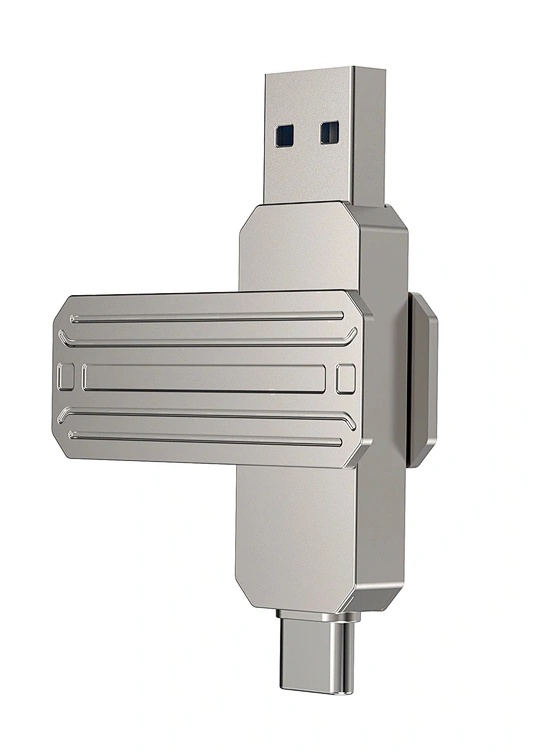 Накопитель Wiwu Infinite 2in1 USB3.2 Flash Drive USB Type-C 256Gb, Silver (Wi-FD003). Фото 1