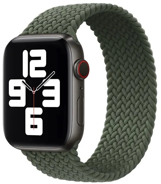 Ремешок для Apple Watch 38мм Braided Solo Loop (M), Зелёный. Фото 1