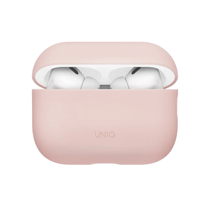 Чехол Uniq для наушников AirPods Pro 3 LINO Liquid silicone with handstrap, Charcoal Grey (AIRPODSPRO3-LINOBLPINK). Фото 2