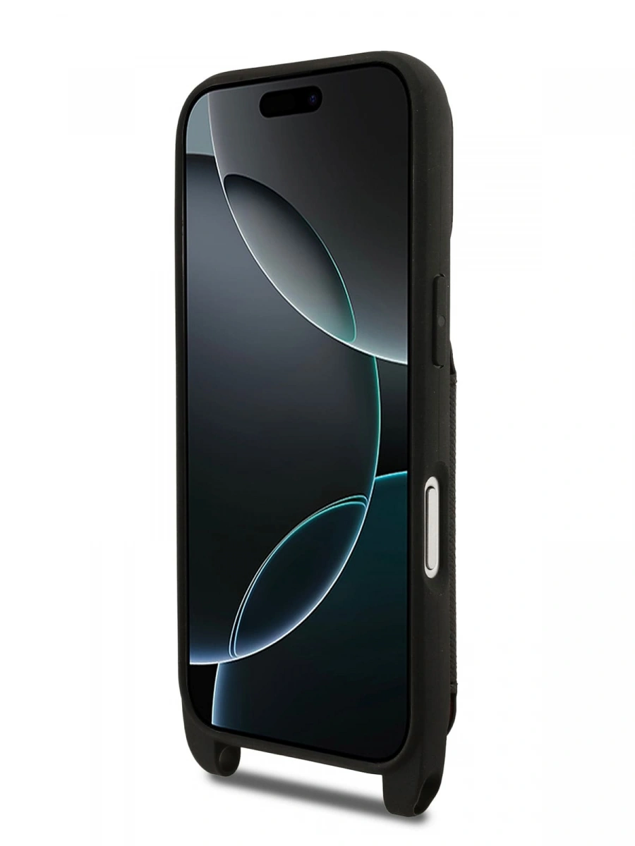 Накладка Lagerfeld для iPhone 17 Pro Max Crossbody cardslot PU Saffiano Autograph Hard, Чёрная (KLHCP17XSAKLCK). Фото 6