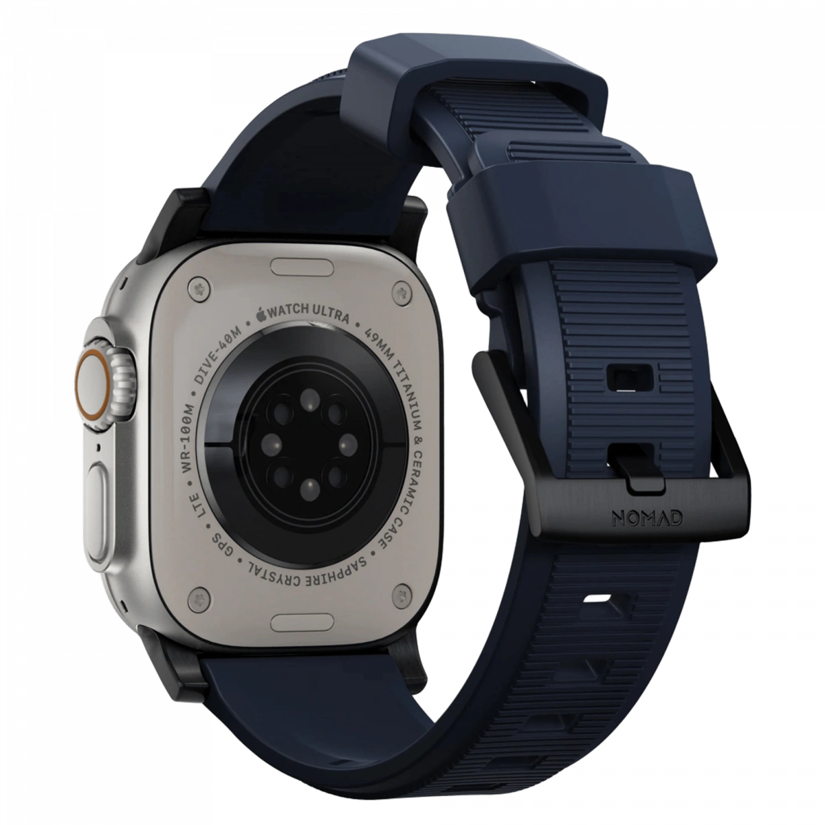 Ремешок Nomad Rugged Band для Apple Watch 42/44/45/49мм, Black/Atlantic Blue (NM01295785). Фото 2