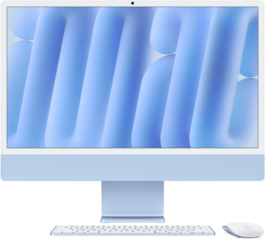 Apple iMac 24" Retina 4,5K, (MD2T4) (M4, 10-ядер CPU, 10-ядер GPU, 24 ГБ, 512 ГБ SSD, 2024), Голубой. Фото 1