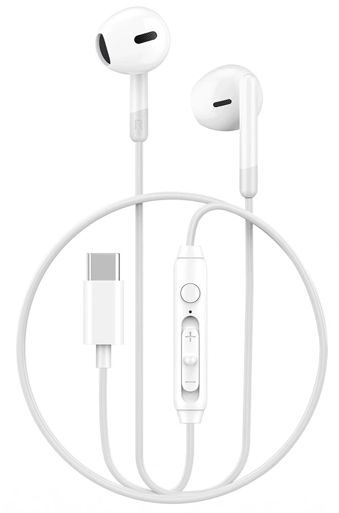 Наушники Wiwu Wired Sports Earphone EB314 Type-C, Белые. Фото 1