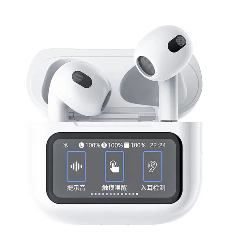 Беспроводные наушники Wiwu T23 TWS c сенсорным дисплеем, White. Фото 1