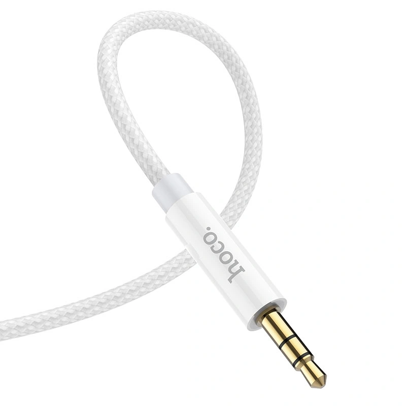 Кабель AUX Hoco 3.5 мм Audio cable 3.5мм UPA19 1м, Серебристый. Фото 2