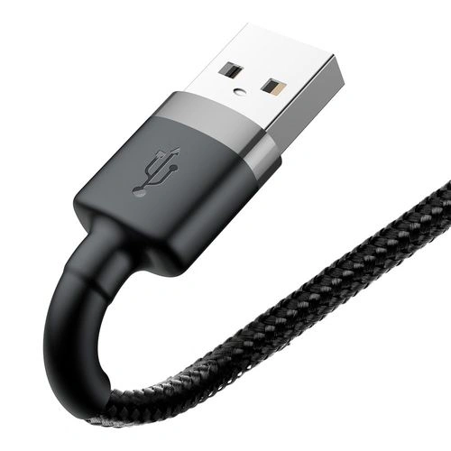 Кабель Baseus Cafule Cable USB To Lightning 2A 3м, Серо-черный (CALKLF-RG1-2A). Фото 3