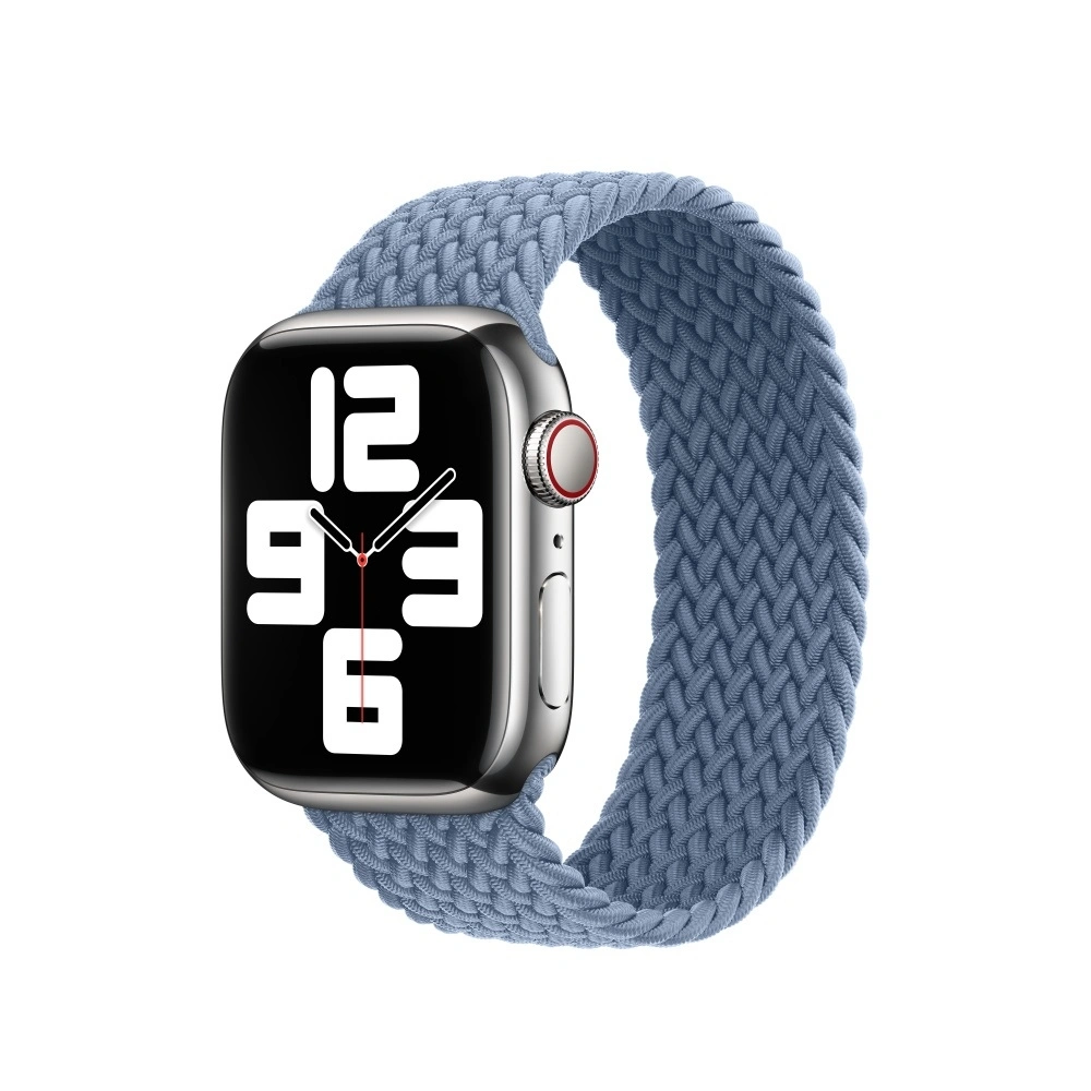 Ремешок Braided Solo Loop для Apple Watch 38/40/41/42мм (S), Сине-серый. Фото 1