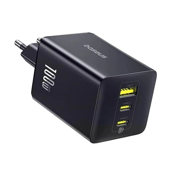 Сетевое зарядное устройство Baseus EnerFill FE11 Fast Charger 2C+U 100W, Чёрное (P10182102213-00). Фото 1