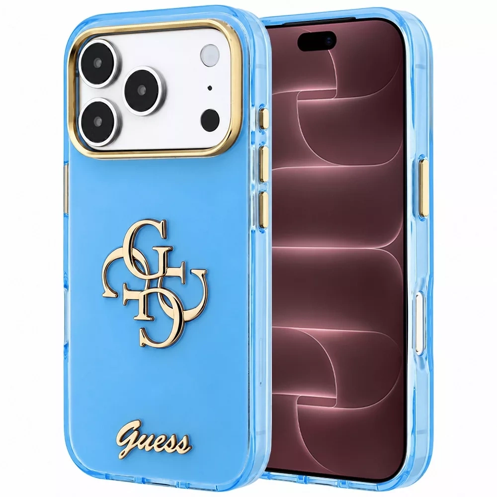 Накладка Guess для iPhone 18 Pro Max / 17 Pro Max IML 4G Big and Script metal logo & Cam Hard, Light Blue (GUHCP18X5HC4MLSL). Фото 1