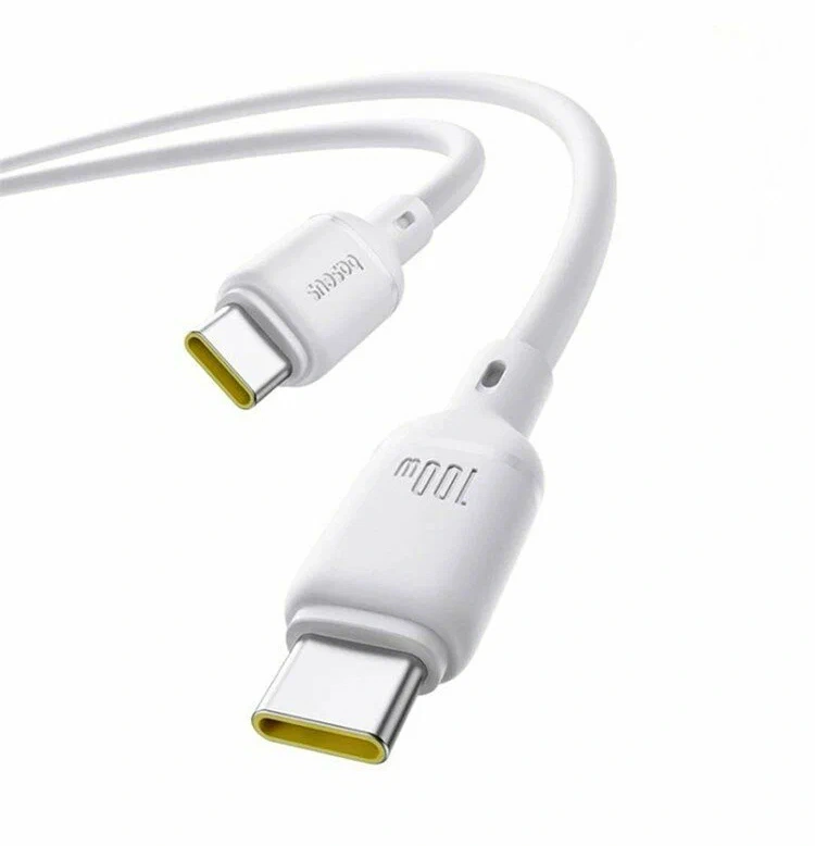 Кабель Baseus Silky Series Type-C to Type-C 100W 2м, Белый (P10377704213-01). Фото 3