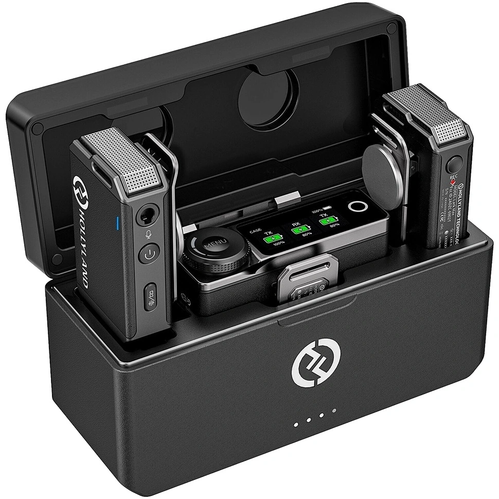 Петличная радиосистема Hollyland LARK MAX Duo, Чёрная (комплект беспроводных микрофонов). Фото 1