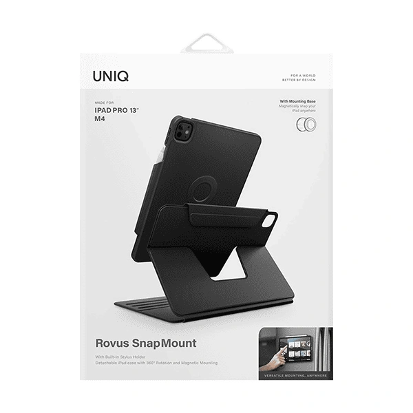 Чехол Uniq для iPad Pro 13 (2024) ROVUS SnapMount Magnetic 360 Rotating Detachable, Black (PDP13(M4)-ROVSNDBLK). Фото 8