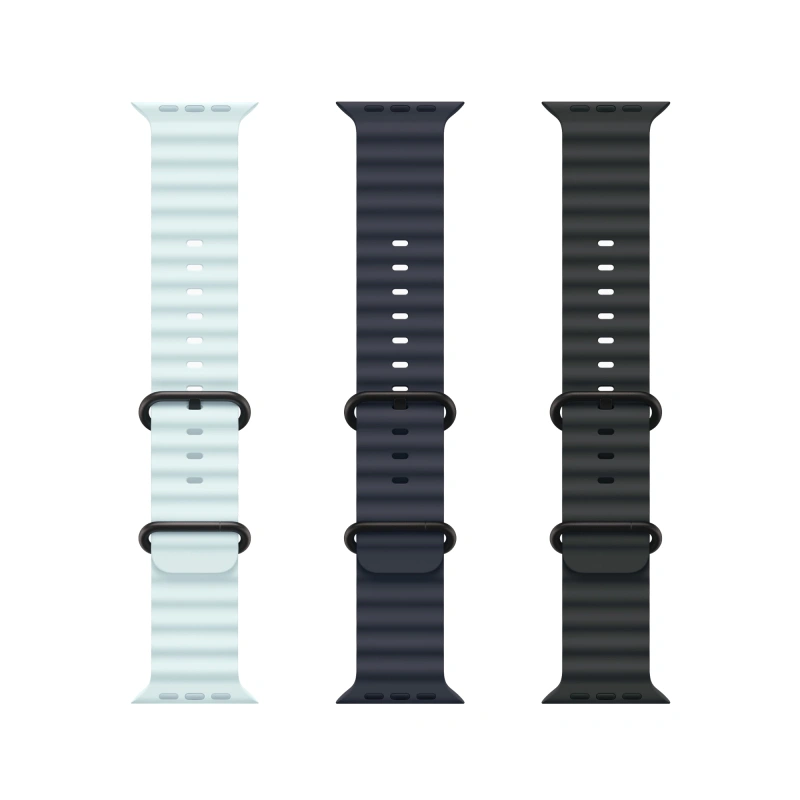 Apple Watch Ultra 2 (2024) GPS+Cellular 49mm, Black Titanium ремешок "Ice Blue Ocean Band" один размер 130-200 mm (MYTC3). Фото 4