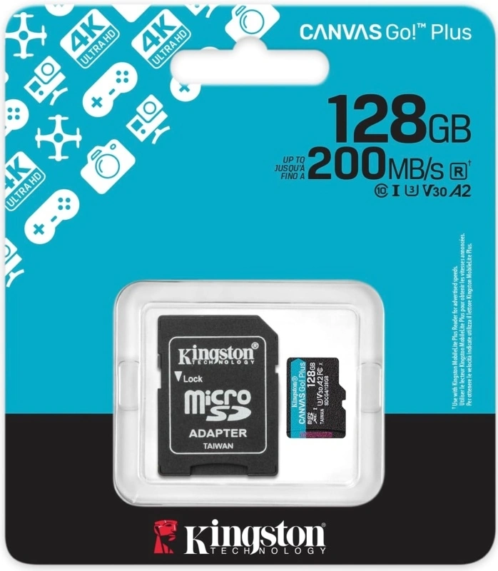 Карта памяти Kingston Canvas Go Plus G4 microSDXC 128 ГБ (SDCG4/128GB). Фото 1