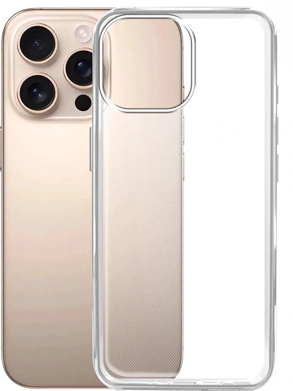 Накладка для iPhone 16 Pro Max силиконовая ультратонкая 0.3 мм, Прозрачная. Фото 1