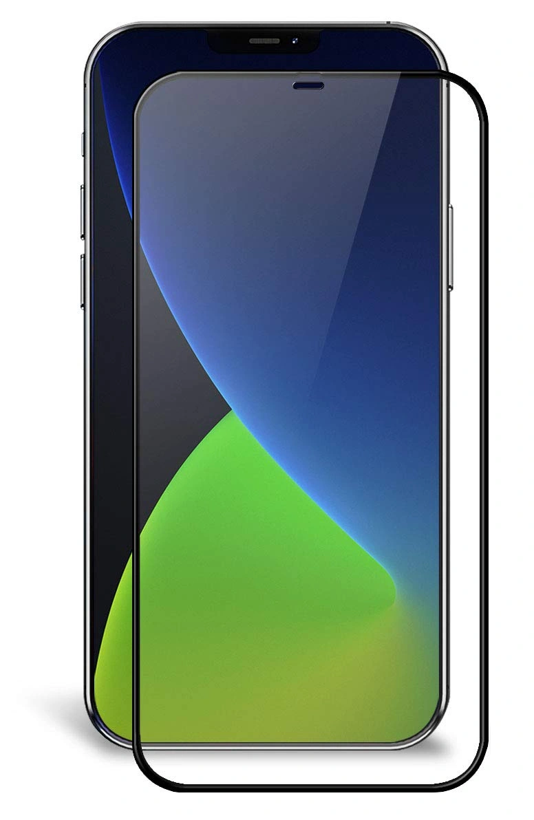 Защитное стекло 2.5D для iPhone 12 Pro / iPhone 12, Чёрное. Фото 1