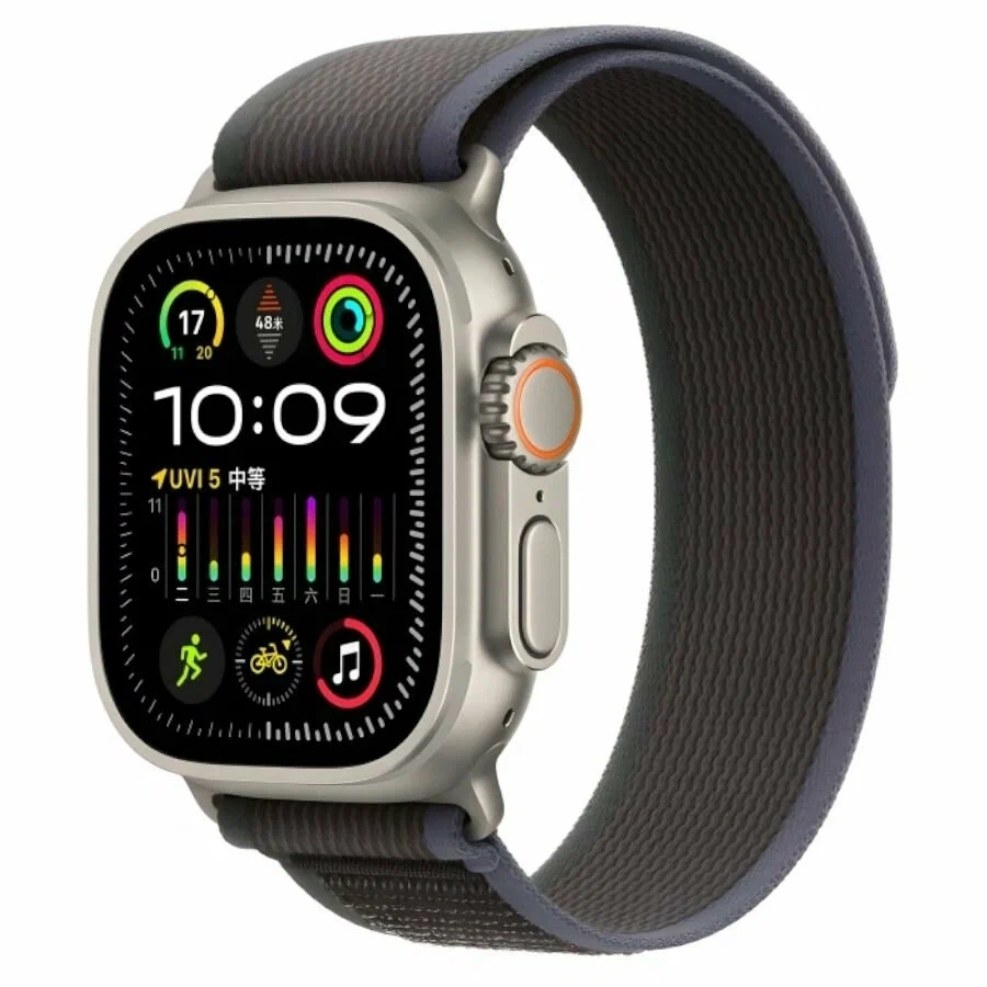 Ремешок Wiwu Nylon Loop для Apple Watch 44/45/46/49мм, Синий, чёрный (Wi-WB006). Фото 1