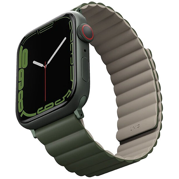 Ремешок Uniq для Apple Watch 44/45/46/49мм Revix Reversible Magnetic, Green/Taupe (45MM-REVGRNTPE). Фото 2