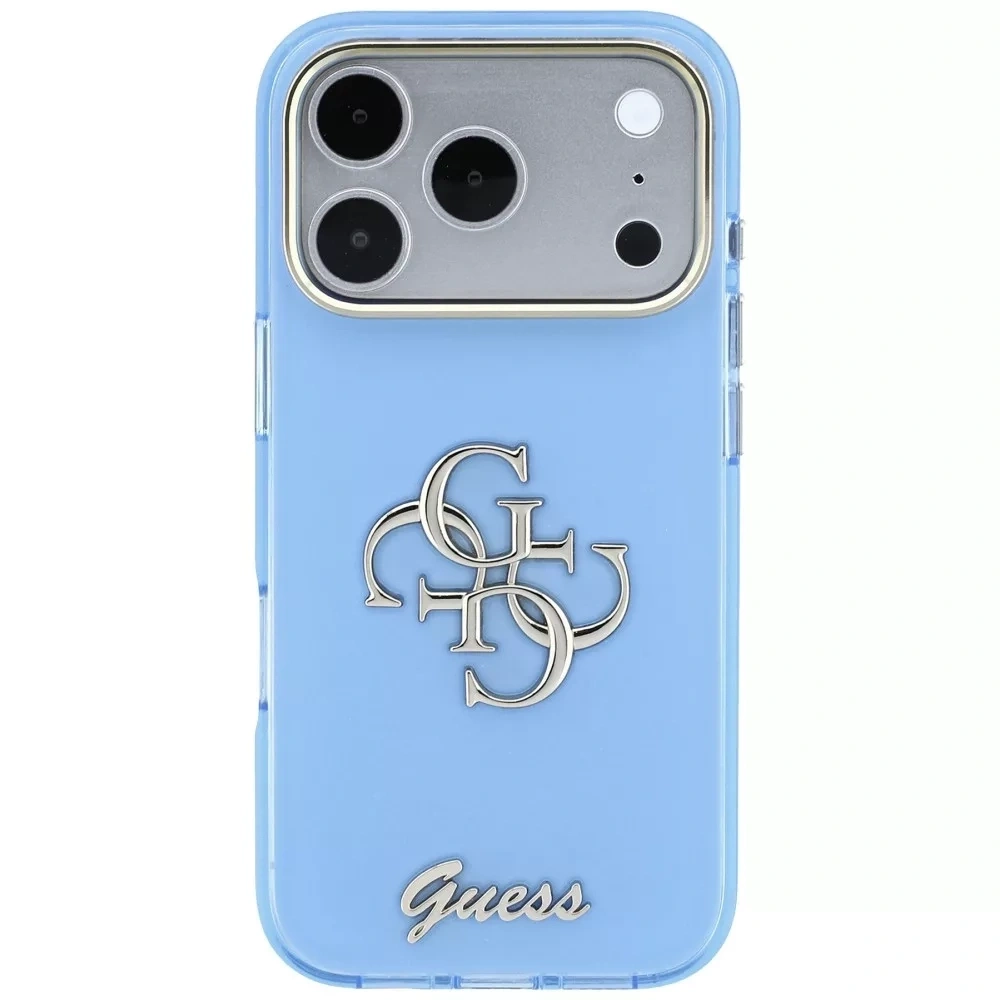 Накладка Guess для iPhone 18 Pro Max / 17 Pro Max IML 4G Big and Script metal logo & Cam Hard, Light Blue (GUHCP18X5HC4MLSL). Фото 2