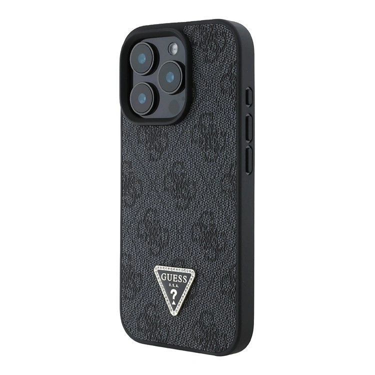 Накладка Guess для iPhone 16 Pro Max Crossbody PU 4G Triangle Diamond logo Hard + Universal Strap Black (GUHCP16XP4TDSCPK), Black. Фото 4