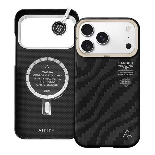 Накладка AIRITY для iPhone 17 Pro Bamboo Weaving Art (MagSafe), Чёрный. Фото 2