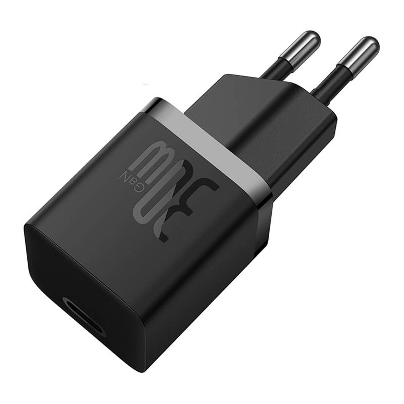 Сетевое зарядное устройство Baseus GaN5 Fast Charger (mini) 1C 30W EU, Black (CCGN070401). Фото 4