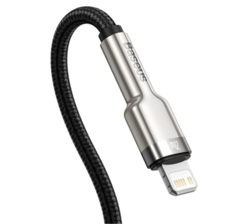Кабель Baseus Cafule Series Metal Data Cable Type-C to iP PD 20Вт 1м, Чёрный (CATLJK-A01). Фото 2