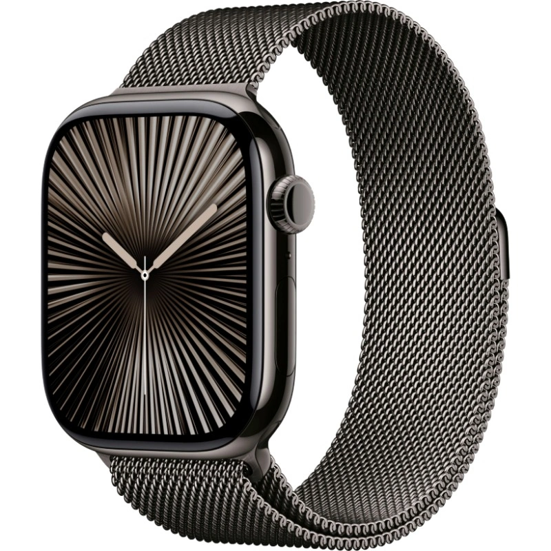 Apple Watch Series 10 GPS + Cellular, 46 мм, Slate Titanium, Миланская петля "Slate", размер M/L (MWYW3). Фото 1
