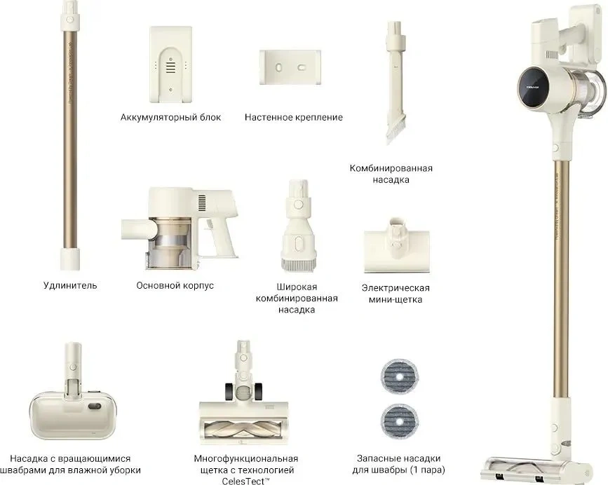 Беспроводной пылесос Trouver S3 Detect Aqua, Gold (VTV20A). Фото 3