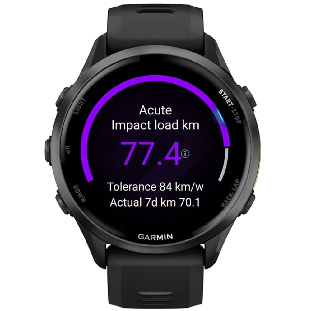 Умные часы Garmin Forerunner 970 Carbon Gray DLC Titanium, Чёрно-серый ремешок (010-02969-10). Фото 3