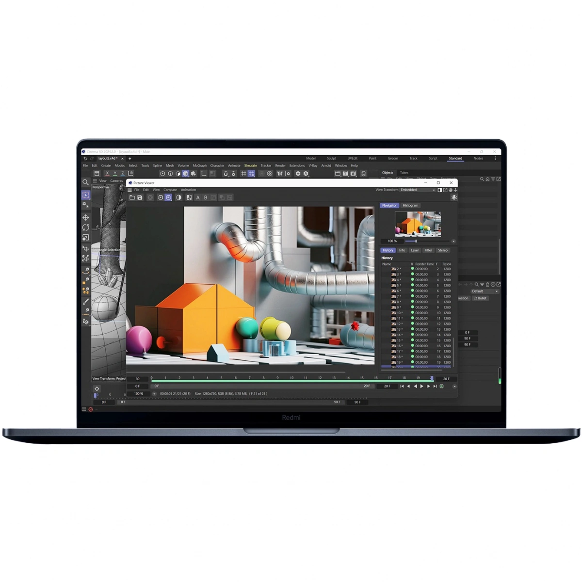 RedmiBook Pro 14" 2024 (Intel Core Ultra 5 125H, 32Gb, 1Tb SSD, Intel Arc, Windows 11), Ярко-синий (JYU4597). Фото 1