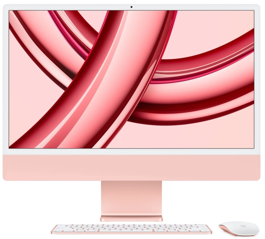 Apple iMac 24" Retina 4,5K, (MQRD3) (M3, 8-ядер CPU, 7-ядер GPU, 8 ГБ, 256 ГБ SSD), Розовый. Фото 1