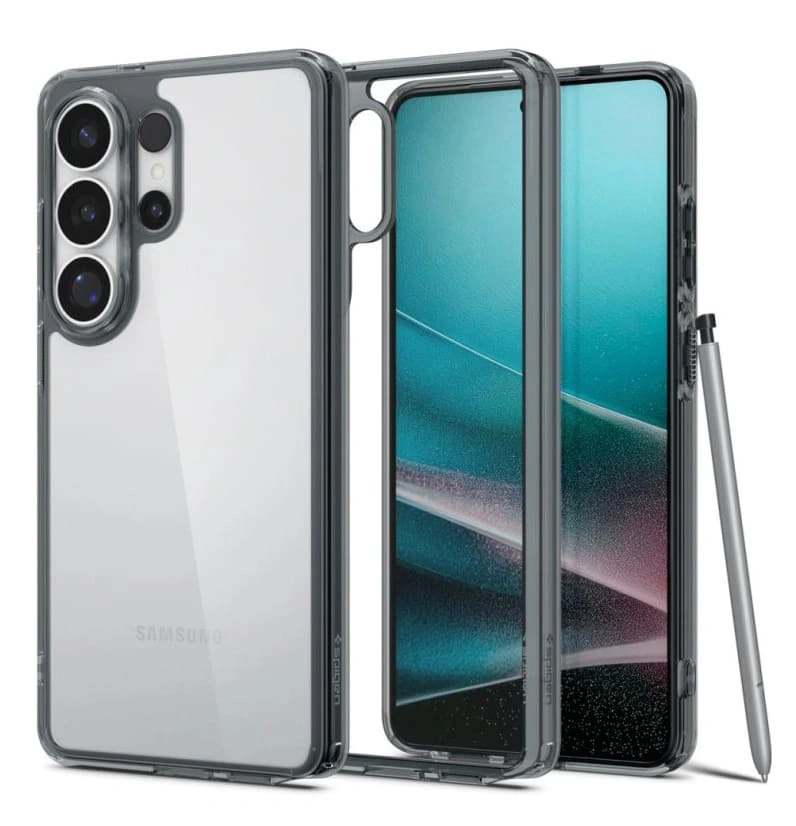 Накладка Spigen Ultra Hybrid для Samsung Galaxy S26 Ultra, Прозрачная с чёрным (ACS10678). Фото 1