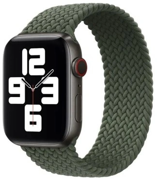 Ремешок Braided Solo Loop (S) для Apple Watch 38/40/41/42мм, Зелёный. Фото 1
