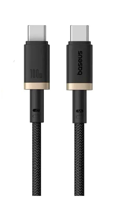 Кабель Baseus Dura Series Fast Charging Cable Type-C to Type-C 100W 1m, Чёрный/Золотой (P10377803U01-00). Фото 1