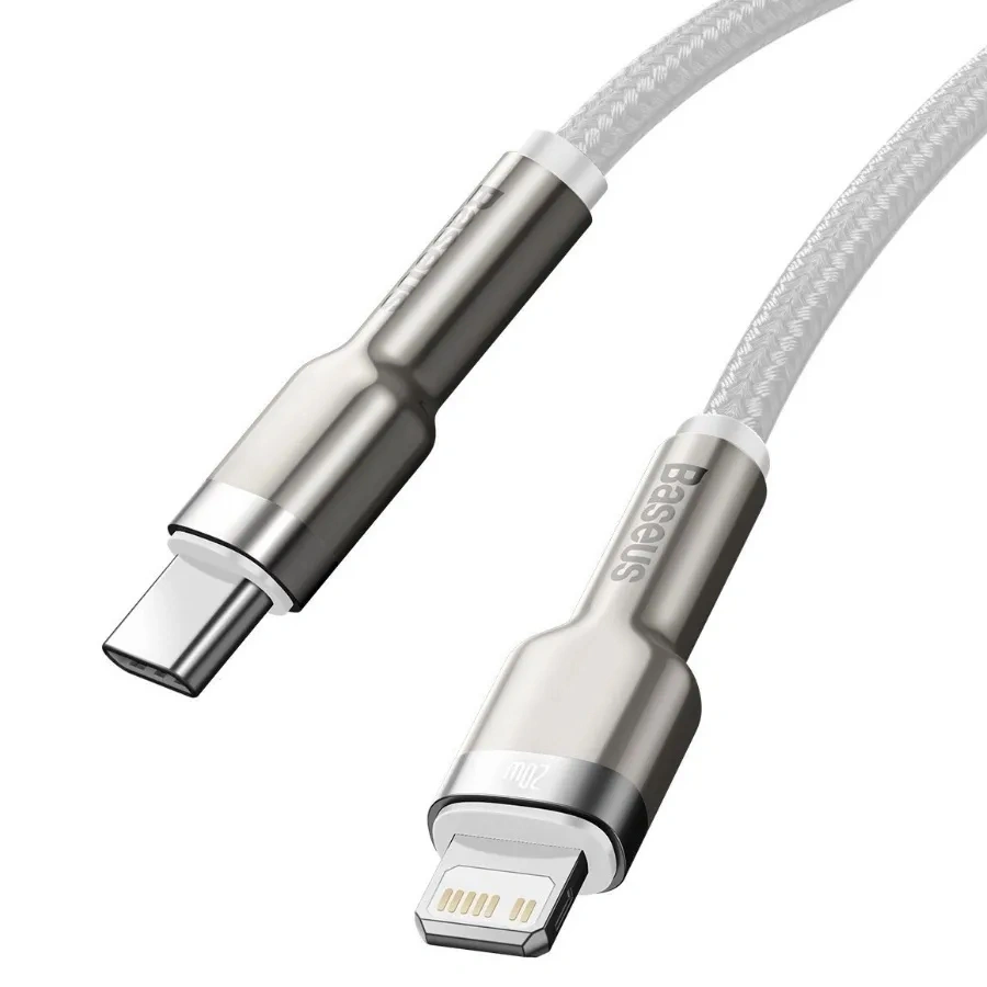 Кабель Baseus Cafule Series Metal Data Cable Type-C to iP PD 20Вт 2м, Белый (CATLJK-B02). Фото 2