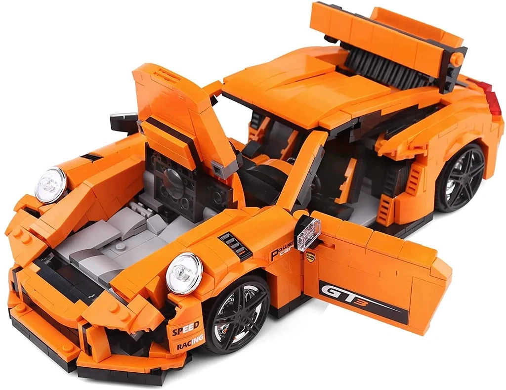 Конструктор Mould King Creative Idea 13129. Porsche GT3 RS, 1072 деталей, Оранжевый. Фото 3