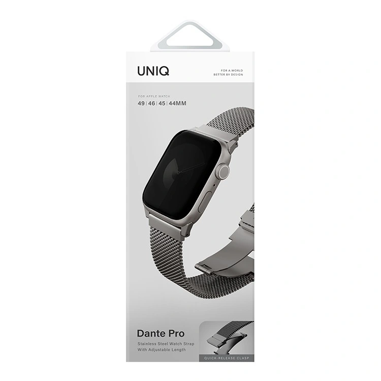 Ремешок Uniq для Apple Watch 44/45/46/49мм Dante PRO Strap Mesh Steel,Titanium Silver (49MM-DANPTSIL). Фото 3