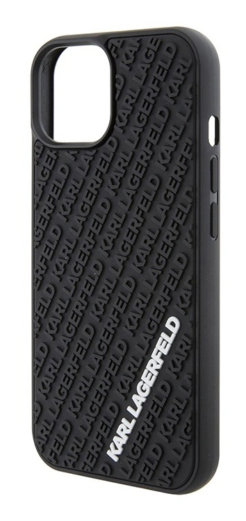 Накладка Lagerfeld для iPhone 15 3D Rubber Multi Logo Hard, Black (KLHCP15S3DMKRLK). Фото 3