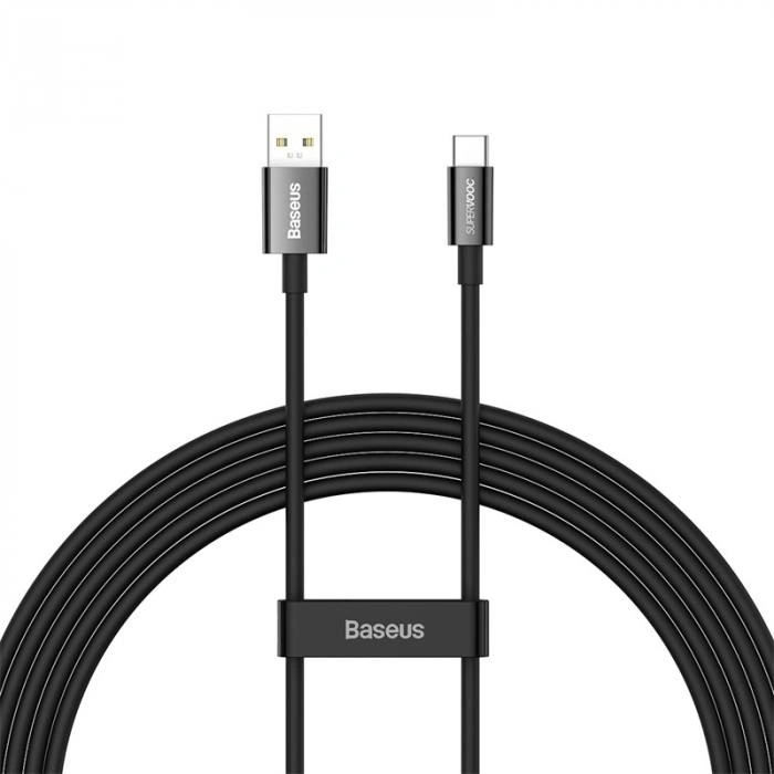 Кабель Baseus Superior Series (SUPERVOOC) Fast USB to Type-C 65W 2м, Чёрный (CAYS001001). Фото 1